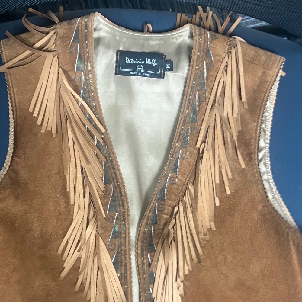 Patricia Wolf Brown Suede Fringe Vest